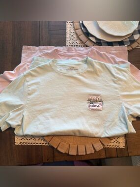 Vineyard Vines Light Blue and Light Pink Short-Sleeve Tee Set 3